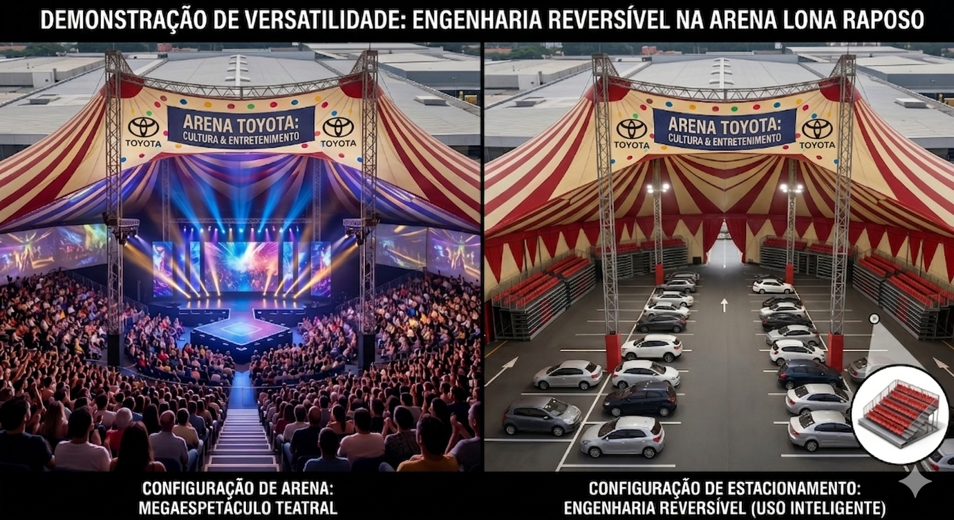 Demonstração de versatilidade: engenharia reversível na Arena Lona Raposo